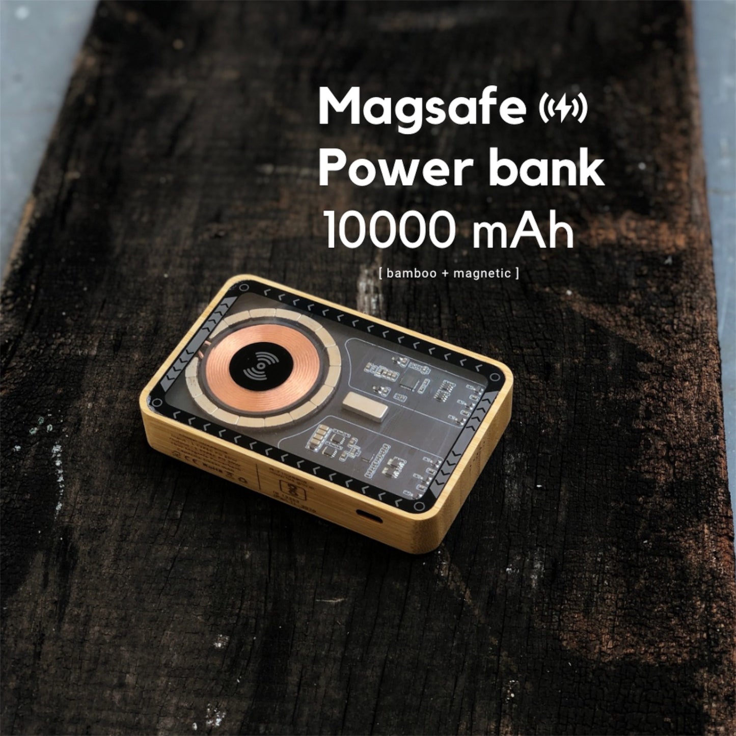 Bamboo Transparent MagSafe Power Bank - 10000 mAh