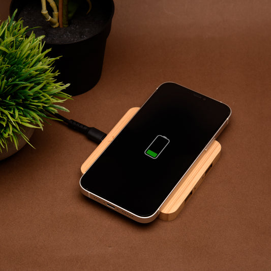 Bamboo wireless charging pad - Square