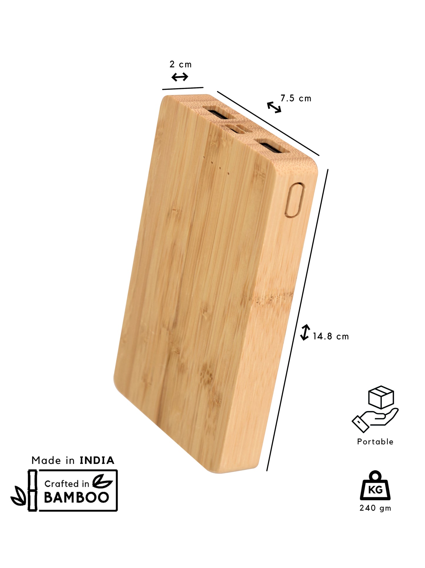 10000 mAh Bamboo Power bank