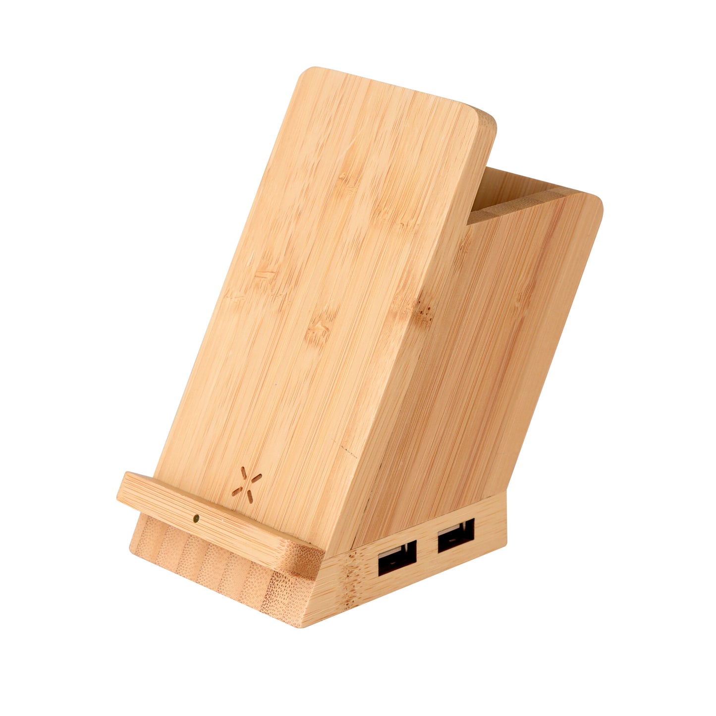 Bamboo Wireless charging with USB dock & pen stand