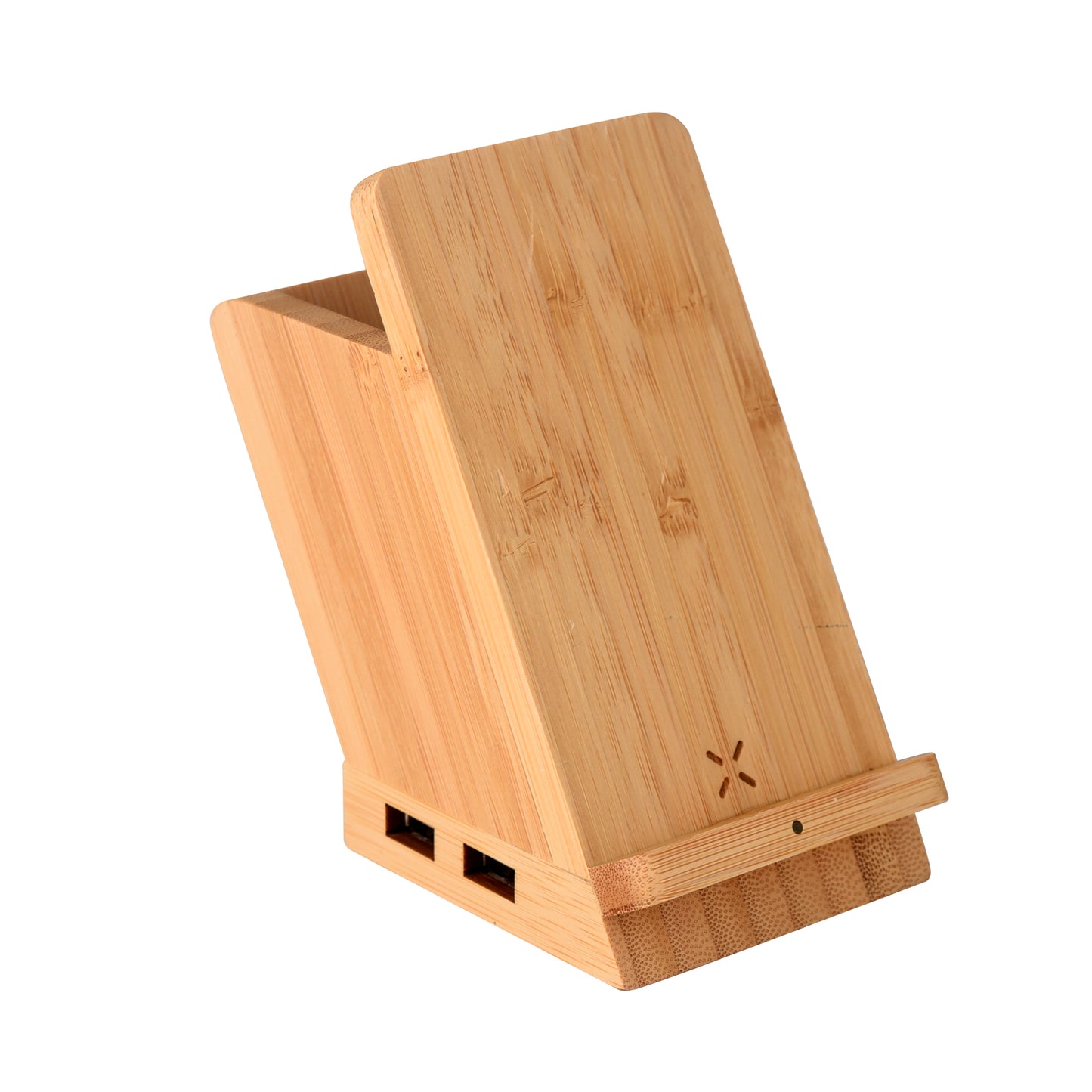 Bamboo Wireless charging with USB dock & pen stand