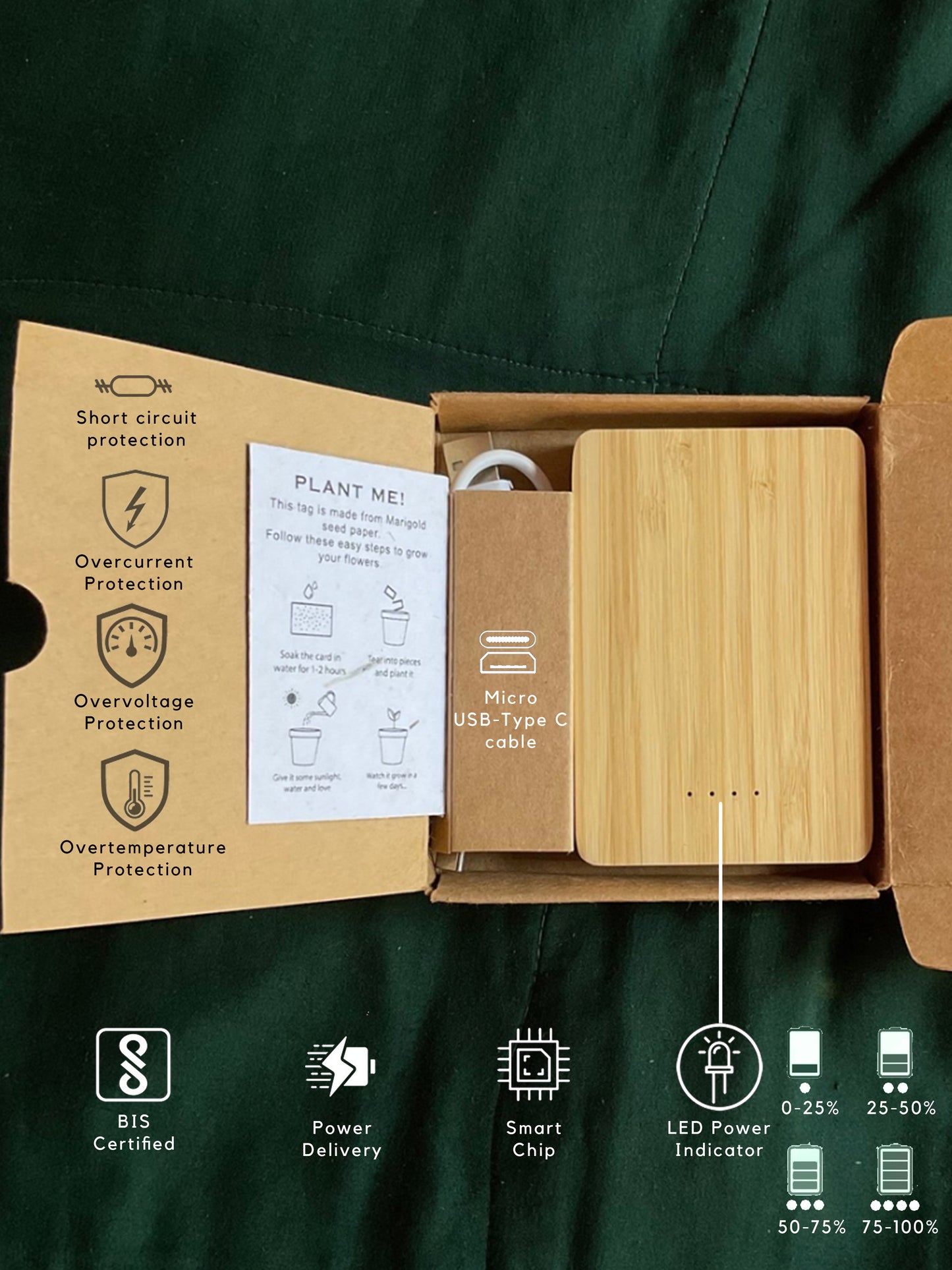 5000mAh Bamboo Power bank