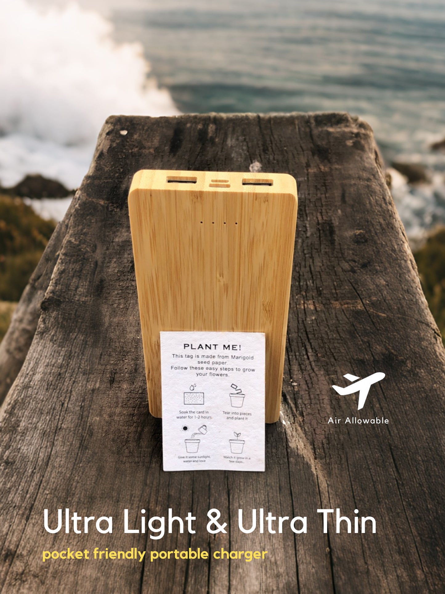 10000 mAh Bamboo Power bank